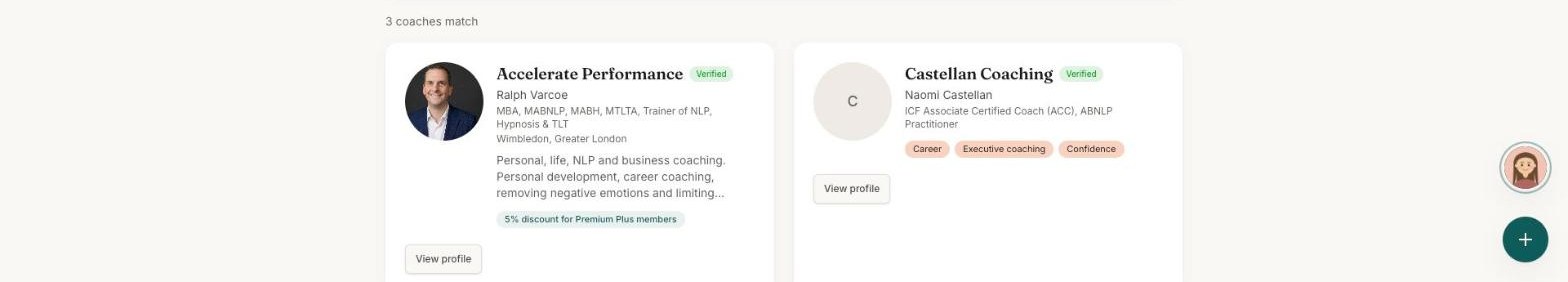 The PiViva coach directory, readable without an account.